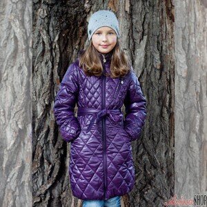 Пальто для девочки на синтепоне Авива "Ромб"
