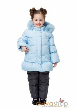 Пуховое полупальто для девочки Aviva "Звезды" A12-209