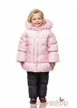 Пуховое полупальто для девочки Aviva "Звезды" A12-209