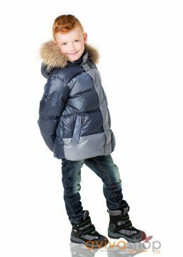Пуховая куртка для мальчика "Блоки" А12-112