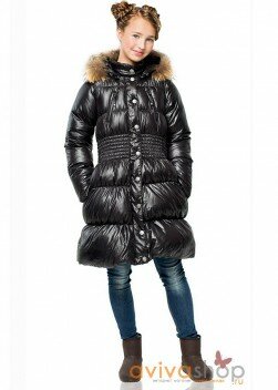 Детское пуховое пальто для девочки Авива "Блеск"